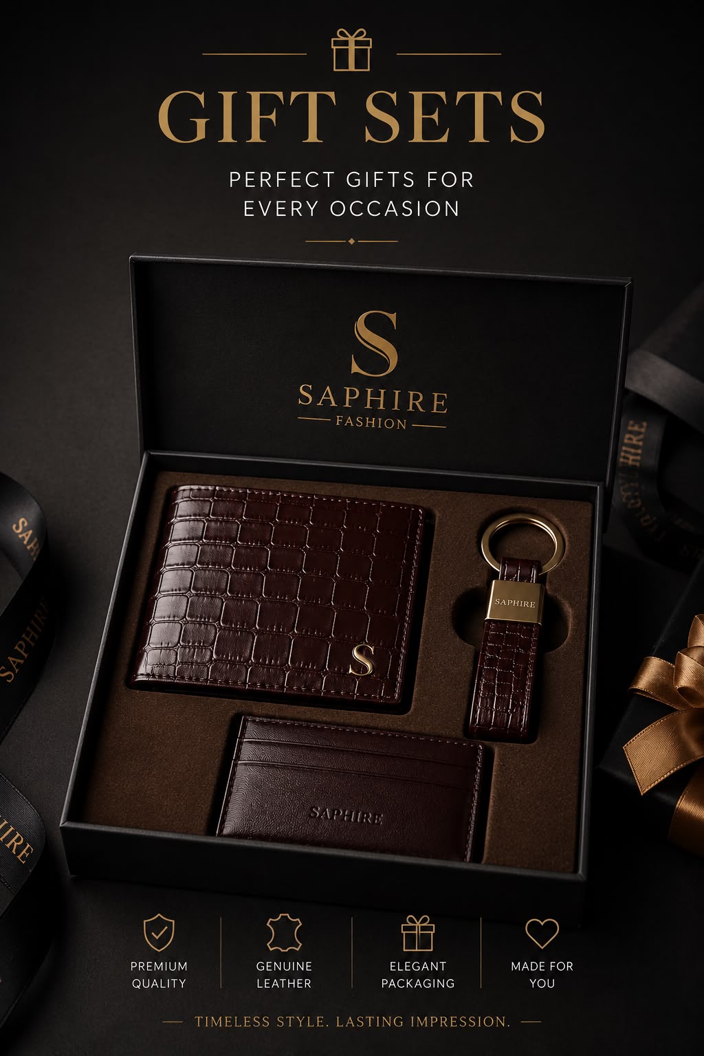Saphire Executive Leather Gift Set | Premium Cow Leather