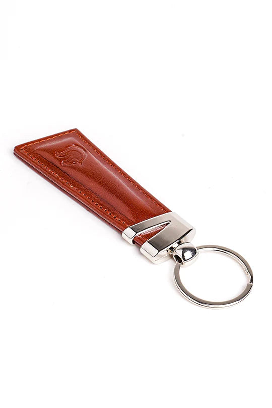 Heritage Loop – Genuine Leather Keychain (Tan Brown)