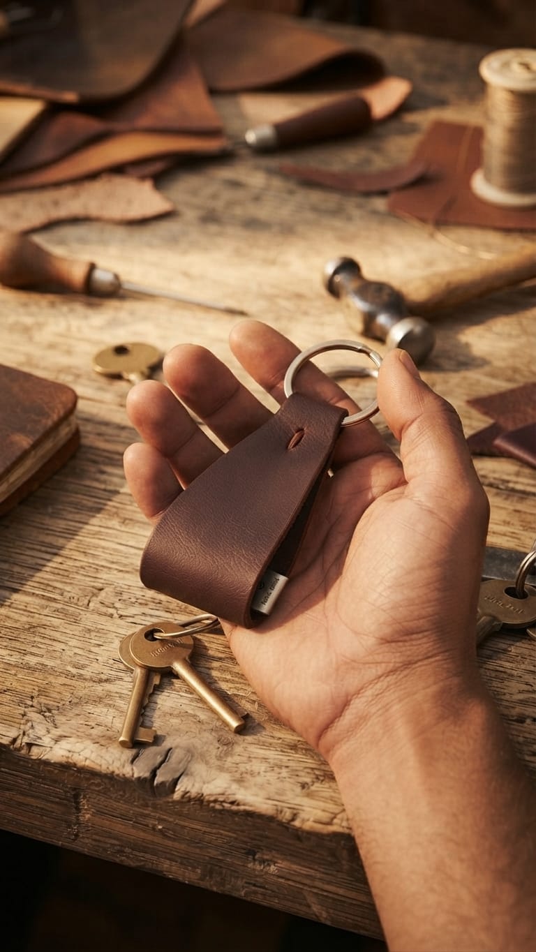 Handmade Raw Leather Key Organizer