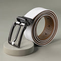 DualTone Elite™ Genuine Cow Leather Reversible Belt – White & Brown