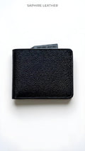 Premium Genuine Cowhide Leather Bifold Wallet for Men – Classic Black | Slim RFID-Free Design