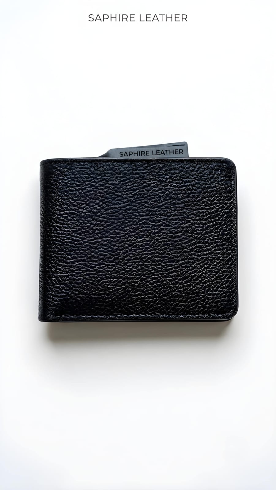 Premium Genuine Cowhide Leather Bifold Wallet for Men – Classic Black | Slim RFID-Free Design