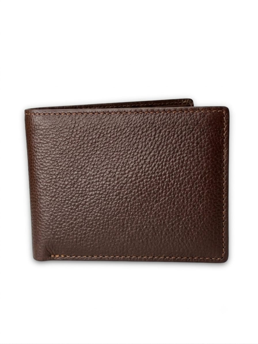 Premium Genuine Leather Men's Wallet with 12 Card Slots, 3 Transparent ID Windows, Coin Pocket & RFID Blocking