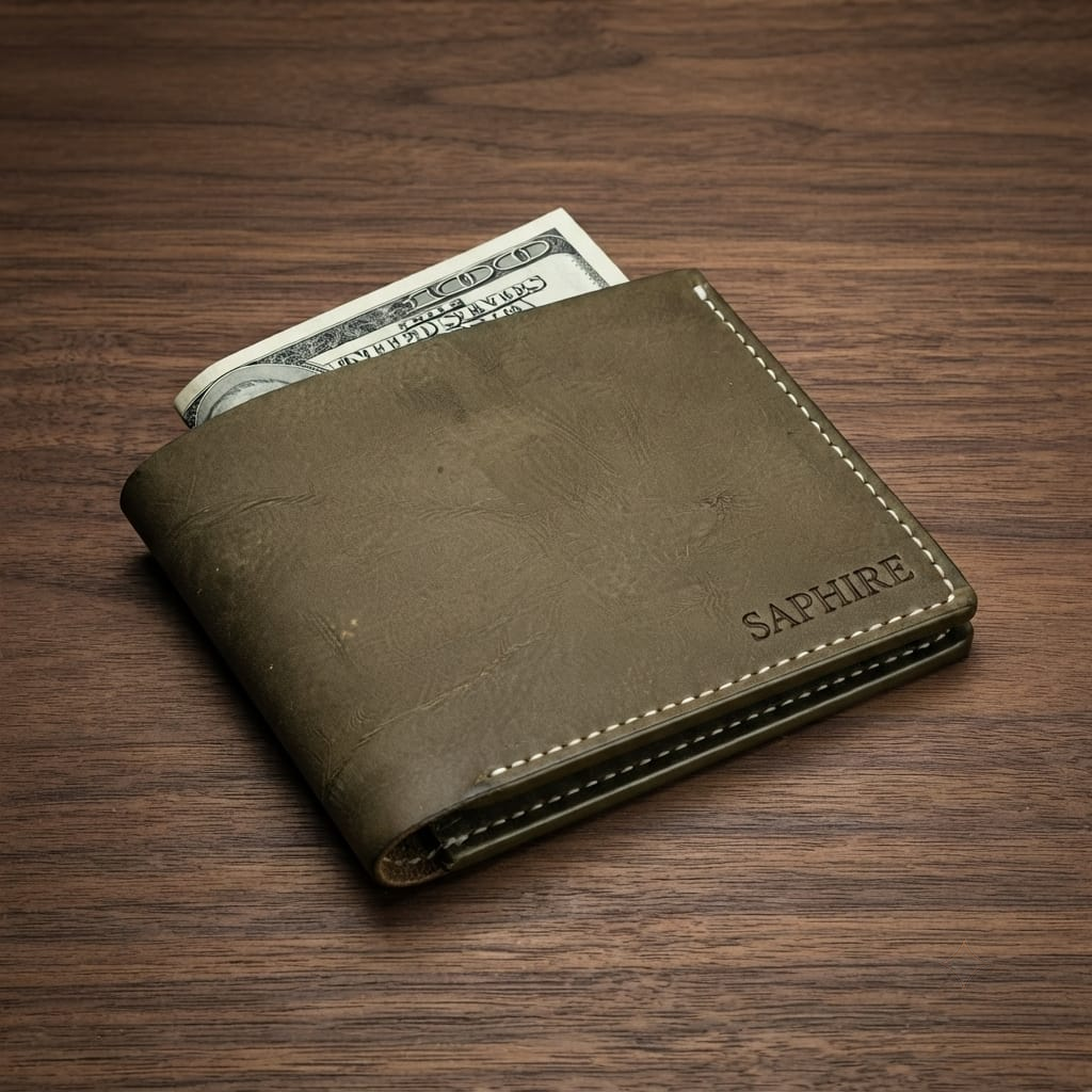 Vintage Genuine Leather Bifold Wallet – Premium Handmade Design