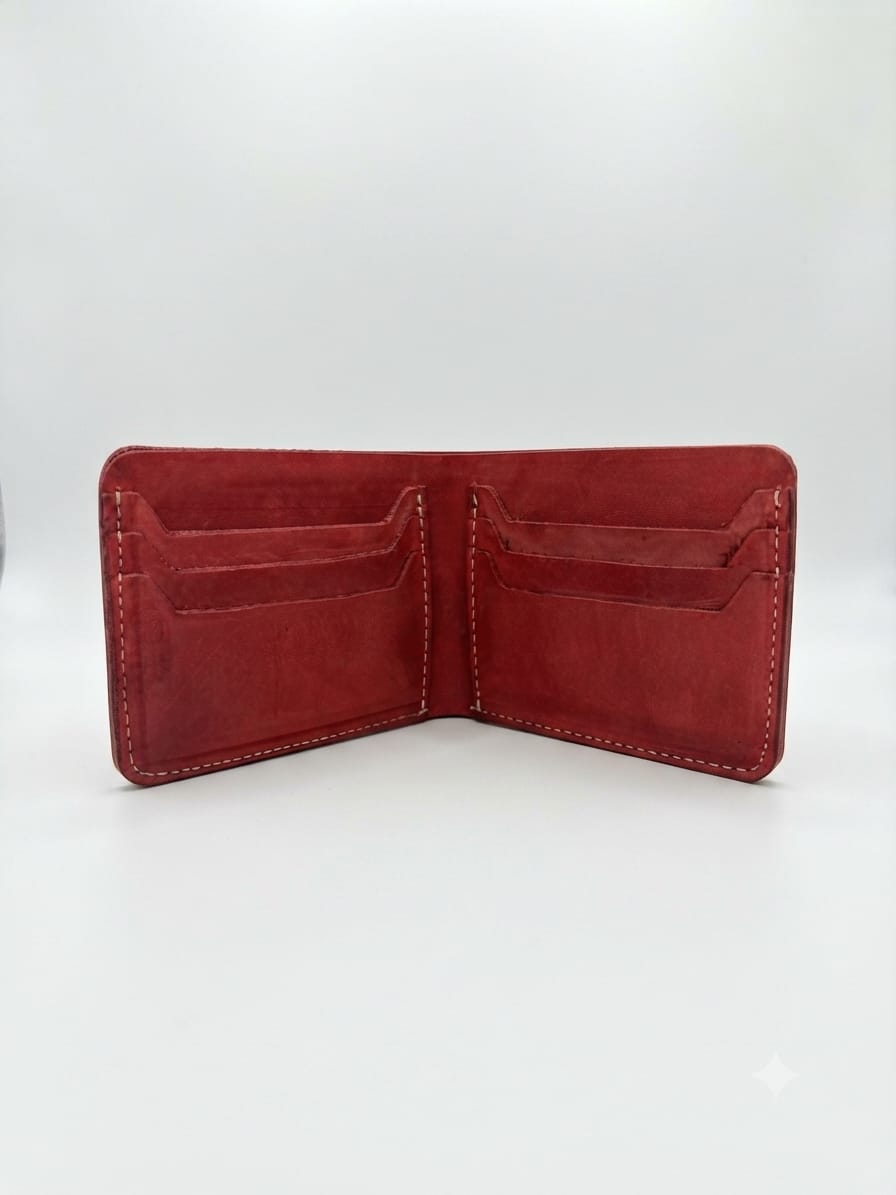 Vintage Genuine Leather Bifold Wallet – Premium Handmade Design