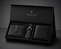 Premium Men's Genuine Cow Leather Gift Set – Wallet, Card Holder & Keychain | Luxury 3-Piece Gift Box