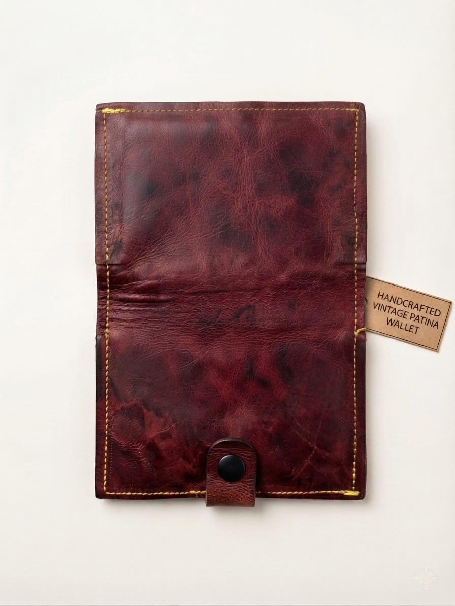 Classic Vintage Leather Wallet with Coin Pocket & Card Holder